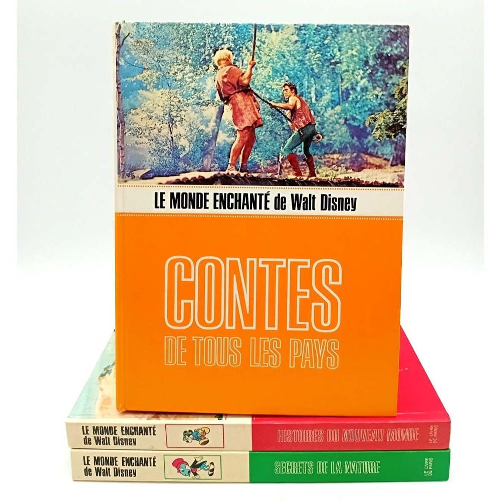 Lot of 3 Le Monde Enchanté‎ Walt Disney French Hardcover Books Le Livre Paris